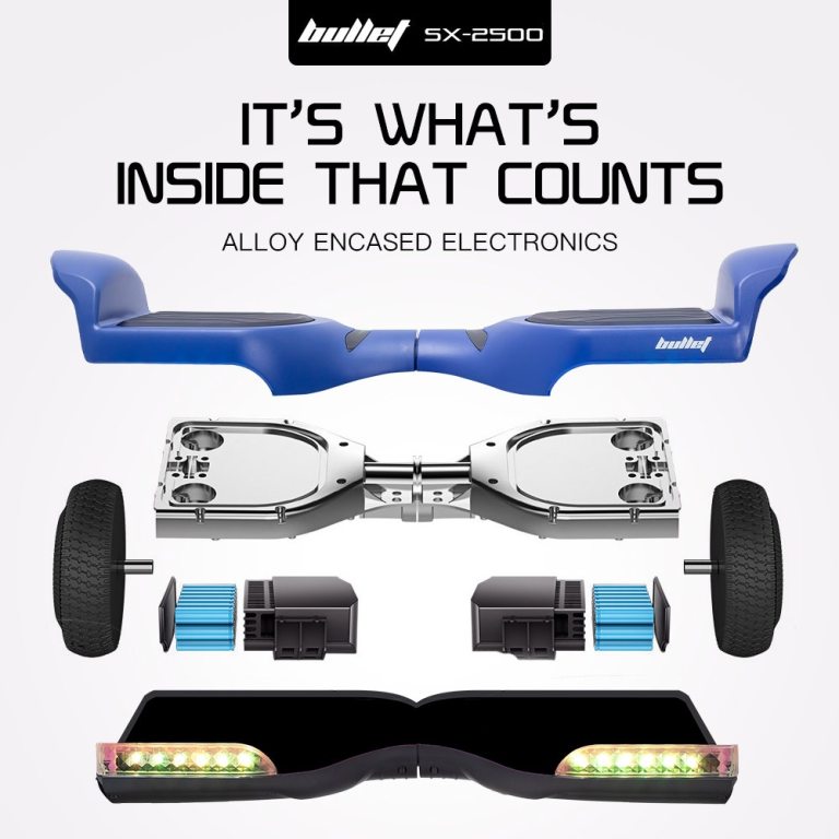 bullet sx 2500 hoverboard scooter, 500w brushless, ul certified, au compliant, 6.5 inch off road style tyres, superior self balancing system, led lights, blue bullet sx 2500 hoverboard scooter, 500w brushless, ul certified, au compliant, 6.5 inch off road style tyres, superior self balancing system, led lights, blue