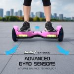 bullet sx 2500 hoverboard scooter, 500w brushless, ul certified, au compliant, 6.5 inch off road style tyres, superior self balancing system, led lights, pink