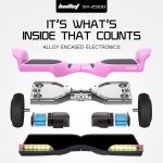 bullet sx 2500 hoverboard scooter, 500w brushless, ul certified, au compliant, 6.5 inch off road style tyres, superior self balancing system, led lights, pink