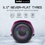 bullet sx 2500 hoverboard scooter, 500w brushless, ul certified, au compliant, 6.5 inch off road style tyres, superior self balancing system, led lights, pink