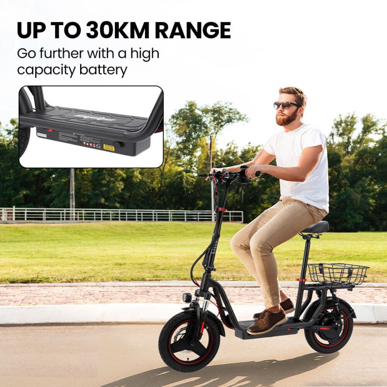 alpha rover electric scooter with seat, 500w 48v 25km/h 30km range, 14 inch tyres alpha rover electric scooter with seat, 500w 48v 25km/h 30km range, 14 inch tyres