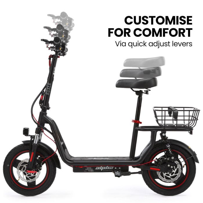 alpha rover electric scooter with seat, 500w 48v 25km/h 30km range, 14 inch tyres alpha rover electric scooter with seat, 500w 48v 25km/h 30km range, 14 inch tyres
