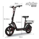 alpha rover electric scooter with seat, 500w 48v 25km/h 30km range, 14 inch tyres alpha rover electric scooter with seat, 500w 48v 25km/h 30km range, 14 inch tyres