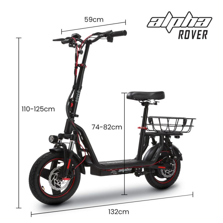 alpha rover electric scooter with seat, 500w 48v 25km/h 30km range, 14 inch tyres alpha rover electric scooter with seat, 500w 48v 25km/h 30km range, 14 inch tyres
