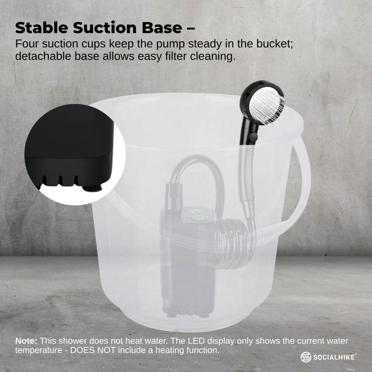 social hike portable camping shower kit 6000mah outdoor rechargeable pump led social hike portable camping shower kit 6000mah outdoor rechargeable pump led
