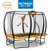kahuna 6 ft x 9 ft rectangular outdoor trampoline with basketball set orange