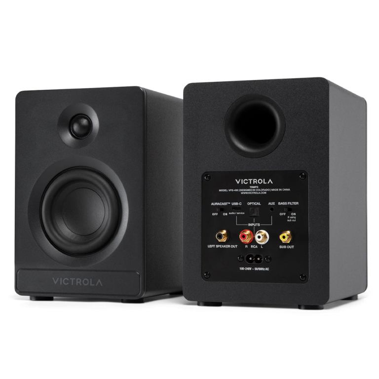 victrola tempo bookshelf speakers black