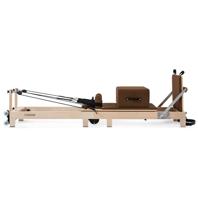 lifespan fitness contour folding wooden pilates reformer machine set (espresso)