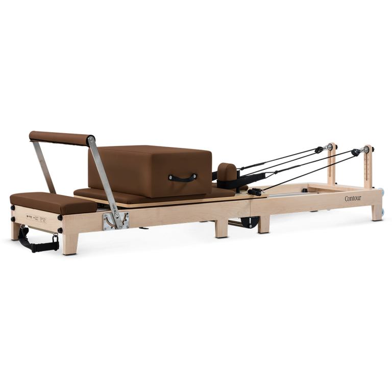 lifespan fitness contour folding wooden pilates reformer machine set (espresso)