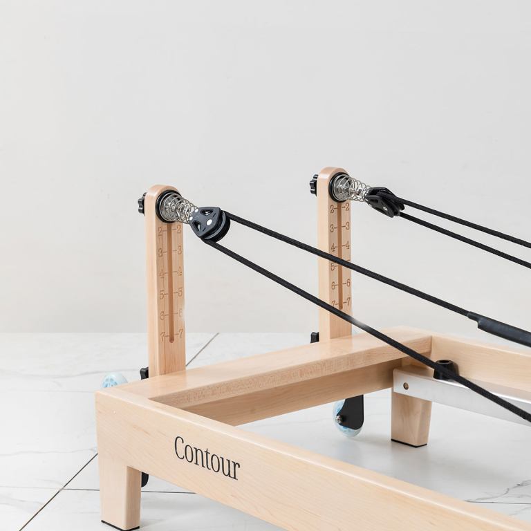 lifespan fitness contour folding wooden pilates reformer machine set (espresso)