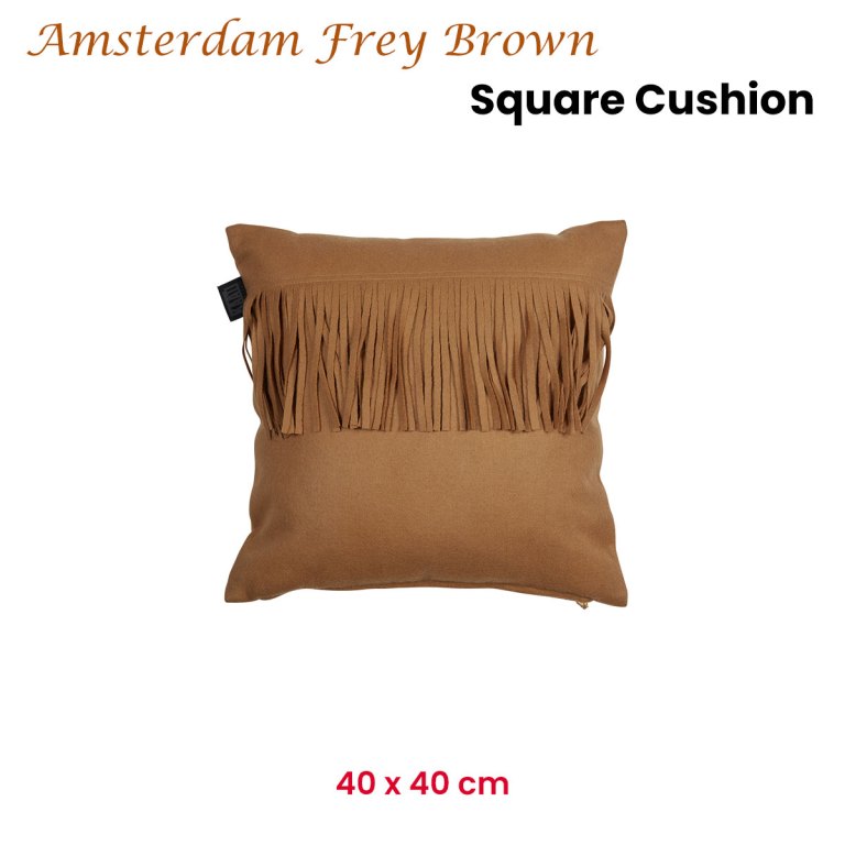 kaat amsterdam frey brown square filled cushion 40cm x 40cm