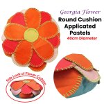 girls georgia flower applique round filled cushion 40 cm diameter girls georgia flower applique round filled cushion 40 cm diameter