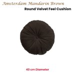kaat amsterdam mandarin brown round filled cushion 40cm diameter