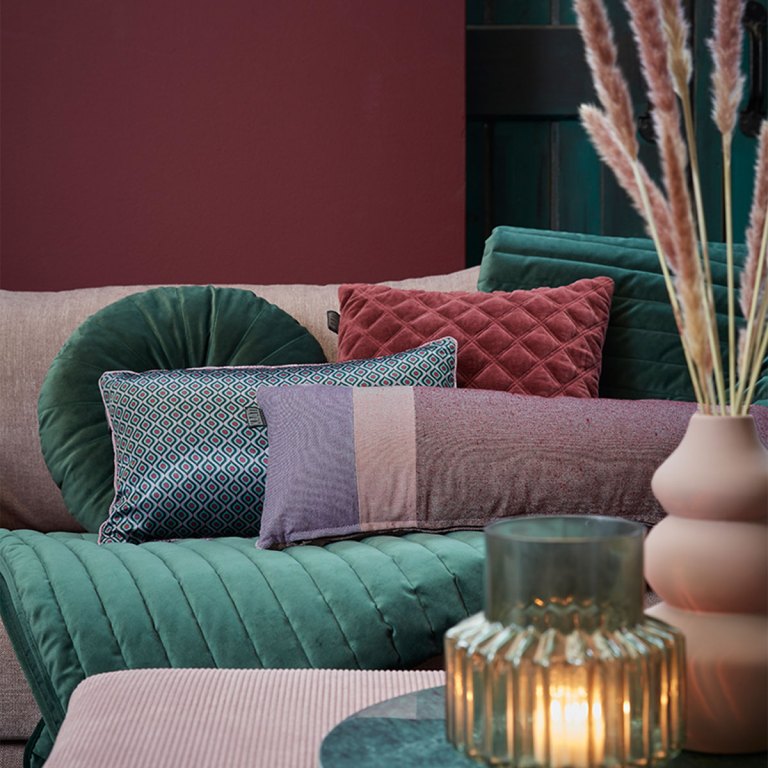 kaat amsterdam meja green reversible oblong filled cushion 30cm x 50cm