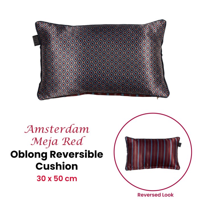 kaat amsterdam meja red reversible oblong filled cushion 30cm x 50cm kaat amsterdam meja red reversible oblong filled cushion 30cm x 50cm