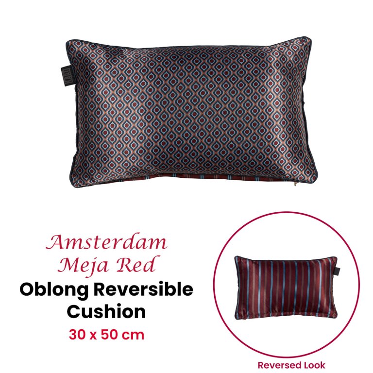 kaat amsterdam meja red reversible oblong filled cushion 30cm x 50cm kaat amsterdam meja red reversible oblong filled cushion 30cm x 50cm
