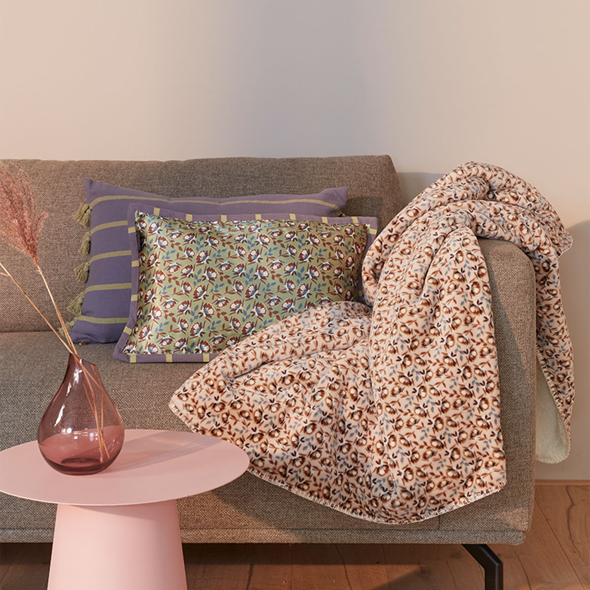 kaat amsterdam nanouk pastel floral oblong filled cushion 30cm x 50cm