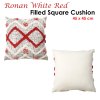 accessorize ronan white red filled square cushion
