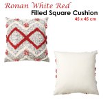 accessorize ronan white red filled square cushion