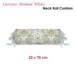 pip studio curious animal white neck roll cushion