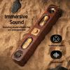 retro wood grain wireless bluetooth speaker soundbar deep bass usb/tf/aux inputs