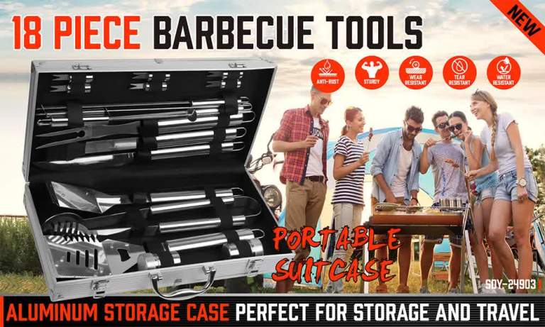 18pcs bbq tool set stainless steel barbecue utensil cooking grill outdoor cook 18pcs bbq tool set stainless steel barbecue utensil cooking grill outdoor cook