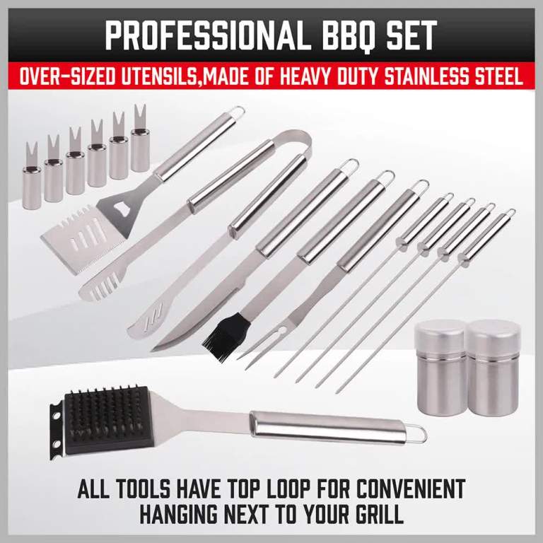 18pcs bbq tool set stainless steel barbecue utensil cooking grill outdoor cook 18pcs bbq tool set stainless steel barbecue utensil cooking grill outdoor cook