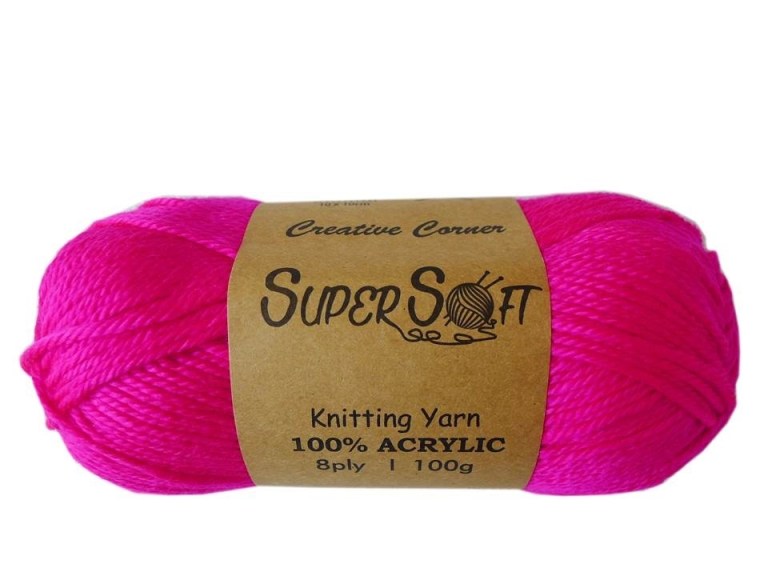electric pink bulk 12 super soft knitting yarn