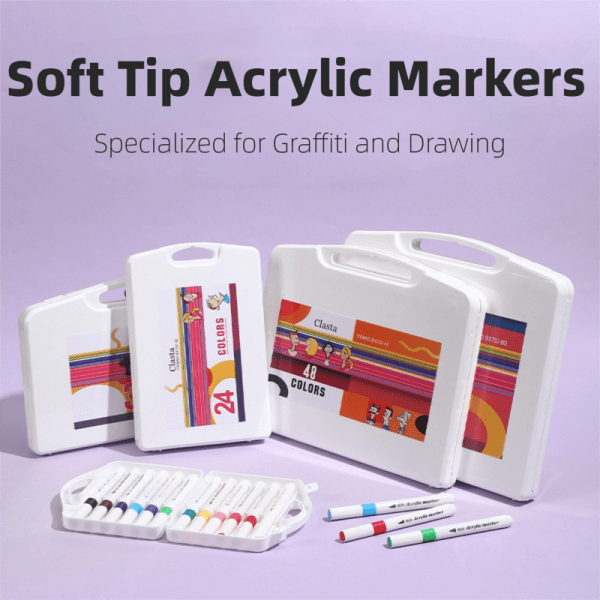 48 color acrylic markers soft brush tip 48 color acrylic markers soft brush tip