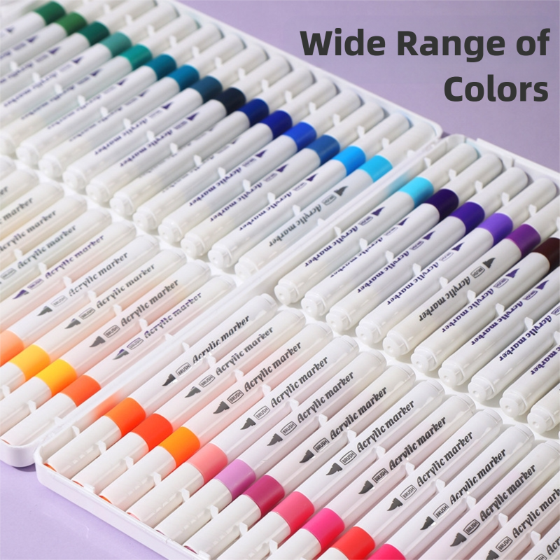 60 color acrylic markers soft brush tip