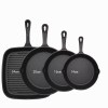 four piece set heavy duty cast iron skillet & grill pan thickened vintage style cookware for steak breakfast & camping four piece set heavy duty cast iron skillet & grill pan thickened vintage style cookware for steak breakfast & camping