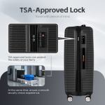 24 digital weighing scale and usb charging port lightweight luggage suitcase silver black"