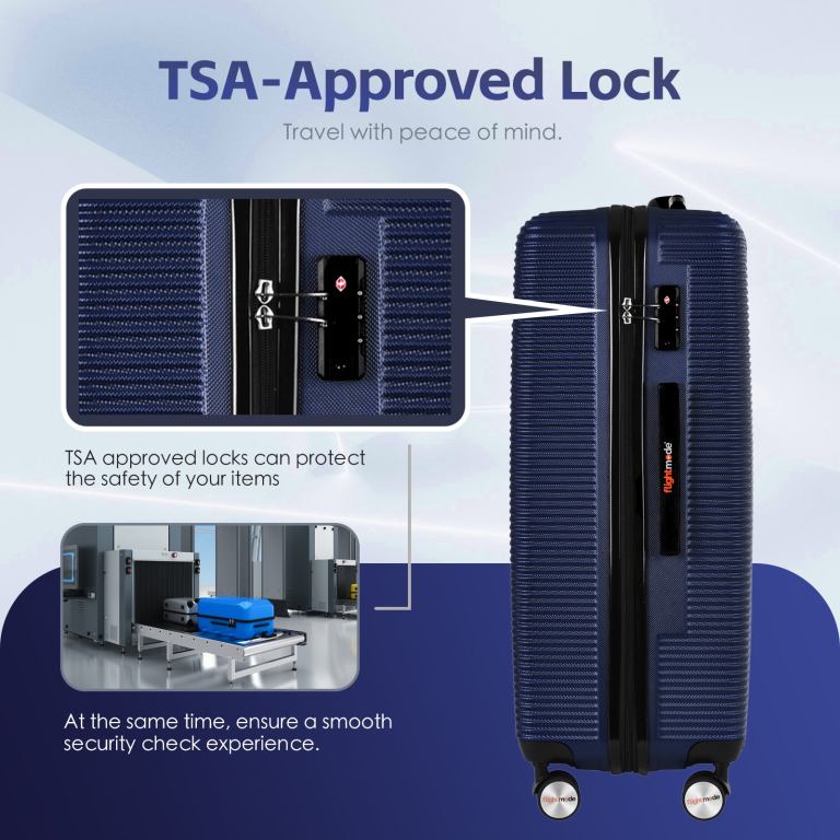 24 digital weighing scale and usb charging port lightweight luggage suitcase silver blue"