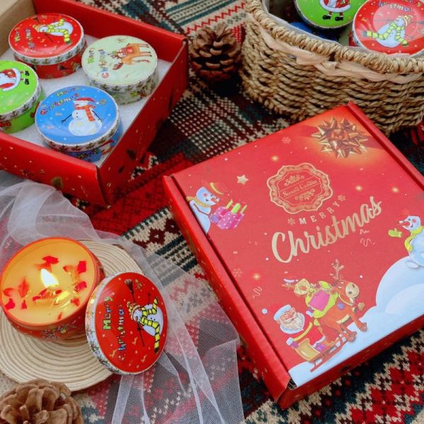 4 pcs of scented candle tinplate jar wax plant candle christmas gift 4 pcs of scented candle tinplate jar wax plant candle christmas gift