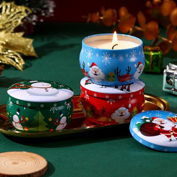 4 pcs of scented candle tinplate jar wax plant candle christmas gift 4 pcs of scented candle tinplate jar wax plant candle christmas gift