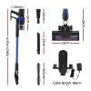 devanti stick vacuum cleaner brushless cordless 350w blue devanti stick vacuum cleaner brushless cordless 350w blue