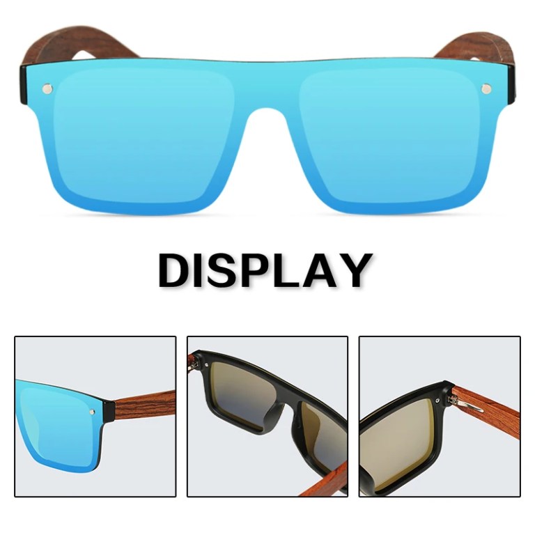 Oi Wood Sunglasses For Men Women Polarized Sunglasses For Men Square Anti Glare Driver Mirror Sun Glasses Women UV400 4