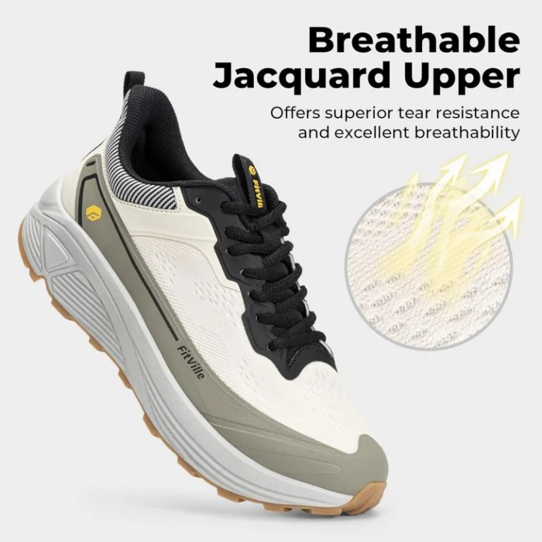 FitVille Wide Walking Shoes For Men Anti-Slip Lightweight Trail Running Shoe Cushioned Athletic Sneakers With Arch Support 3
