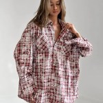 Bornlads Personalized Street Retro Vintage Plaid Shirt Women\'s Spring Autumn New Loose Outer Long Sleeved Women Shirt
