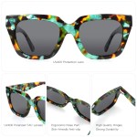 ZENOTTIC Women's Fashion Sunglasses Polarized UV Protection Square Acetate Frame Gift with Printing Butterfly Design 4