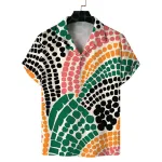 men's summer cuban collar short sleeved shirt with polka dot prints, lively, sunny, casual, comfortable and versatile Men\'s summer Cuban collar short-sleeved shirt with polka dot prints, lively, sunny, casual, comfortable and versatile 6