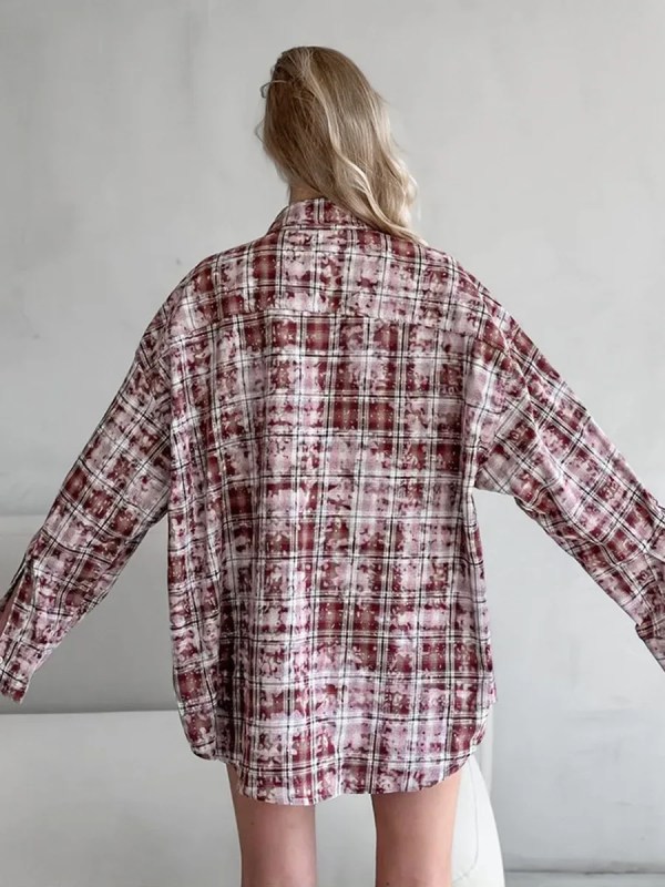 bornlads personalized street retro vintage plaid shirt women's spring autumn new loose outer long sleeved women shirt Bornlads Personalized Street Retro Vintage Plaid Shirt Women\'s Spring Autumn New Loose Outer Long Sleeved Women Shirt 3