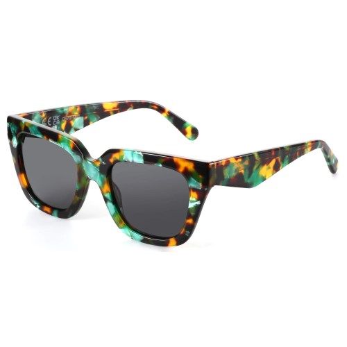 ZENOTTIC Women's Fashion Sunglasses Polarized UV Protection Square Acetate Frame Gift with Printing Butterfly Design