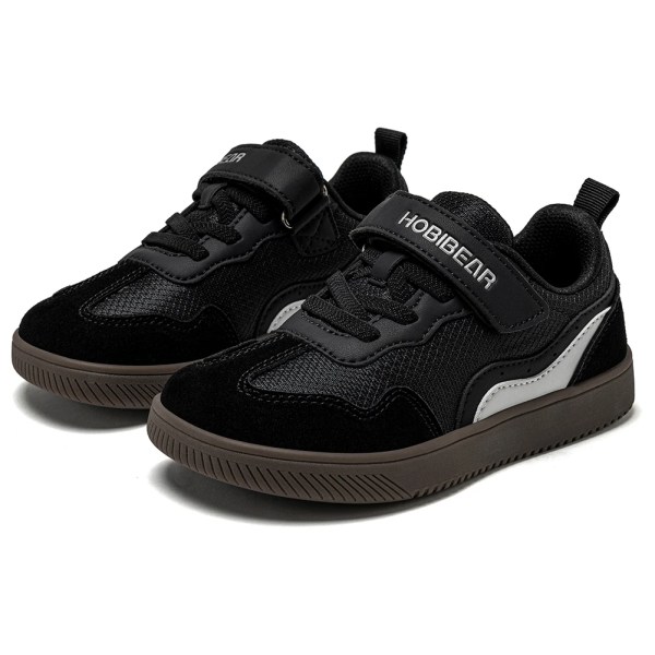 hobibear kids wide toe barefoot shoes hook loop minimalist sneakers artificial leather mesh retro walking shoes for big kid HOBIBEAR Kids Wide Toe Barefoot Shoes Hook Loop Minimalist Sneakers Artificial Leather Mesh Retro Walking Shoes for Big Kid 4