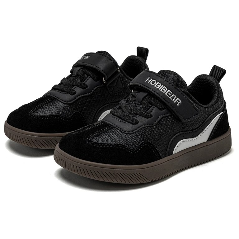 hobibear kids wide toe barefoot shoes hook loop minimalist sneakers artificial leather mesh retro walking shoes for big kid HOBIBEAR Kids Wide Toe Barefoot Shoes Hook Loop Minimalist Sneakers Artificial Leather Mesh Retro Walking Shoes for Big Kid 4