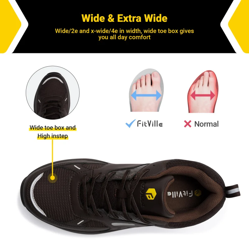 FitVille Wide Work Boots For Men Composite Toe Safety Work Shoes Slip-Resistant Work Boots Waterproof Lightweight - SteelCore 4