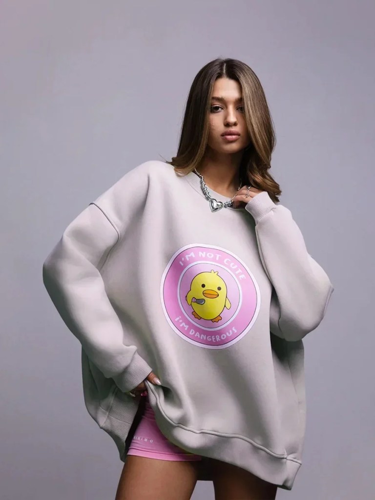 bornlads women's loose round neck sweatshirt oversized chic printing hoodies casual autumn winter warm female trendy pullovert Bornlads Women\'s Loose Round Neck Sweatshirt Oversized Chic Printing Hoodies Casual Autumn Winter Warm Female Trendy PulloverT