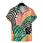 men's summer cuban collar short sleeved shirt with polka dot prints, lively, sunny, casual, comfortable and versatile Men\'s summer Cuban collar short-sleeved shirt with polka dot prints, lively, sunny, casual, comfortable and versatile 6