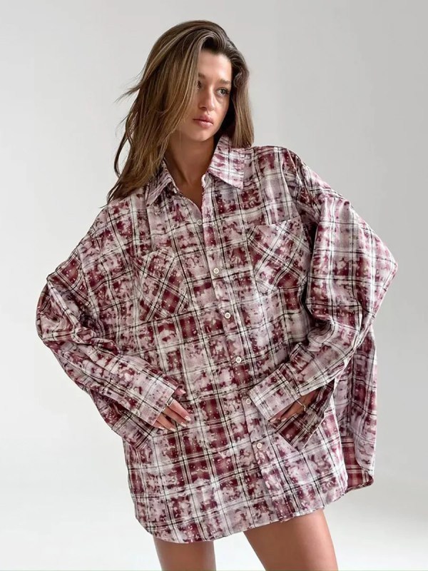 bornlads personalized street retro vintage plaid shirt women's spring autumn new loose outer long sleeved women shirt Bornlads Personalized Street Retro Vintage Plaid Shirt Women\'s Spring Autumn New Loose Outer Long Sleeved Women Shirt 2