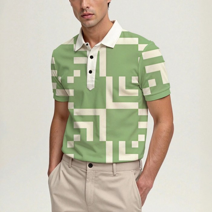 men's summer short sleeve polo shirt, stylish collared printed button up top, casual and comfortable Men\'s Summer Short-Sleeve Polo Shirt, Stylish Collared Printed Button-Up Top, Casual and Comfortable 6
